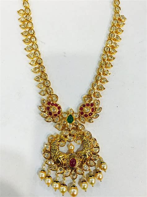 22K Traditional Gold Long Necklace Design ~ South India Jewels