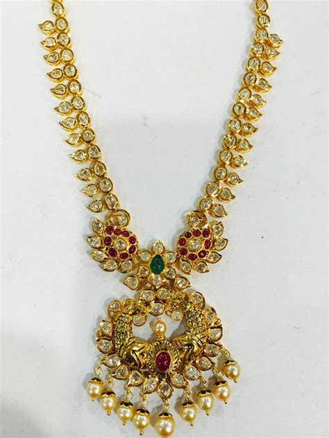 22K Traditional Gold Long Necklace Design ~ South India Jewels