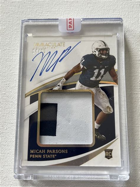 2021 MICAH PARSONS IMMACULATE ROOKIE ON CARD AUTO 2 COLOR PATCH 14/25 🔥 ...