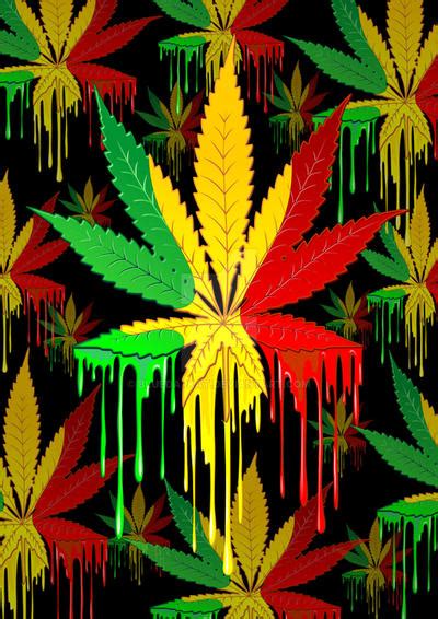 Marijuana Leaf Rasta Colors Dripping Paint by Bluedarkat on DeviantArt