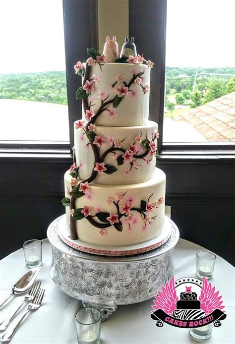 Totoros Cherry Blossom Wedding - Decorated Cake by Cakes - CakesDecor