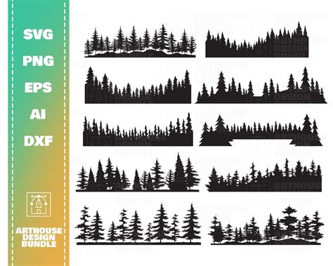 Forest Clipart Bundle Forest Svg Bundle Forest Silhouette - Etsy