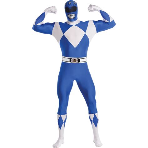 Blue Power Ranger Partysuit Halloween Costume, Mighty Morphin Power ...