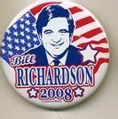 Bill Richardson Campaign Buttons and pins to elect Richardson President in 2008