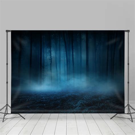 Foggy Night Forest Themed Scary Halloween Backdrop | Lofaris | Reviews ...