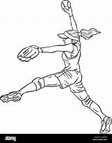 Softball Isolated Coloring Page For Kids Stock Vector Image & Art  Alamy sketch template