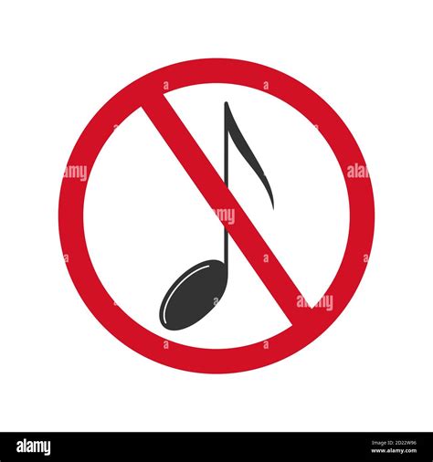 Icon of NO music sign. A musical note inside red circle Stock Vector ...