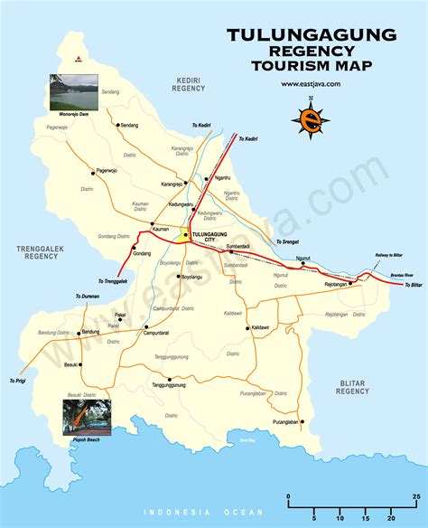 Tulungagung Map - Peta Tulungagung: Tulungagung Tourism Map - Peta ...