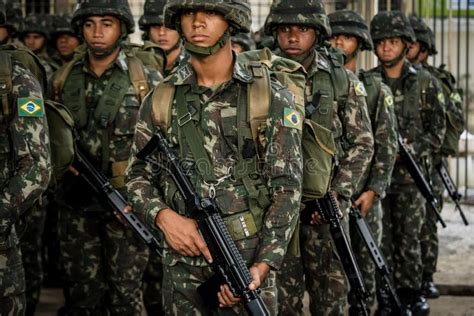 Brazilian Army Soldiers during a Military Parade in Celebration of ...