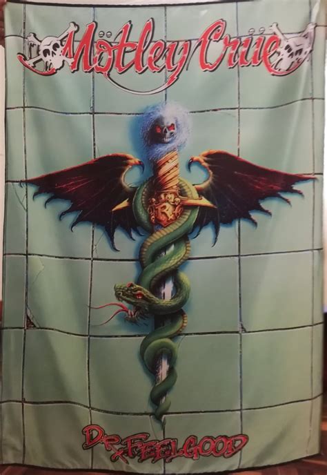 MOTLEY CRUE Dr. Feelgood Album cover FLAG CLOTH POSTER WALL TAPESTRY BANNER CD Heavy Metal