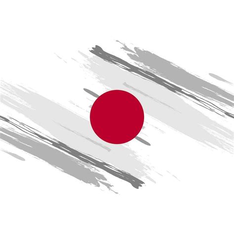 Japan Flag in Brush and Grunge Paint Style. Vector of Japanese Flag ...