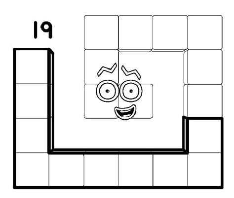 kolorowanki numberblocks 19 – Zabawy z dziećmi