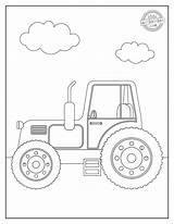 Easy Tractor Coloring Pages sketch template
