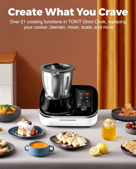 TOKIT Omni Cook Robot All-in-1 Food Processor with 21 Cooking Functions ...