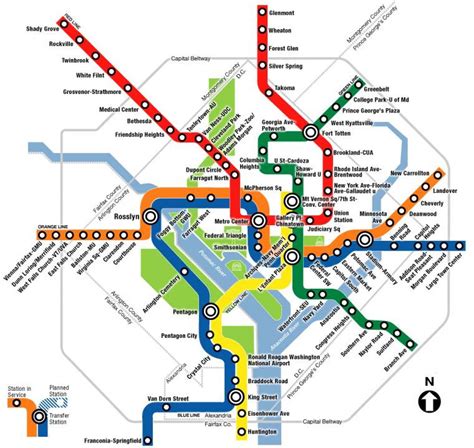 Washington, dc, du plan du métro - Wa dc carte de métro (District de Columbia, états - unis)