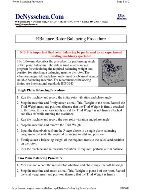 Rbalance Rotor Balancing Procedure | PDF | Weight | Machines