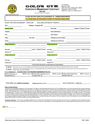 Best Gym Membership Contracts Examples - 10+ Templates [Download Now] - PDF, Google Docs, MS ...