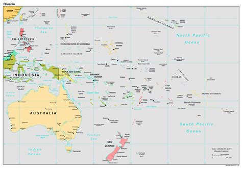 Large Political Map Of Australia And Oceania With Capitals 1997 | Images and Photos finder