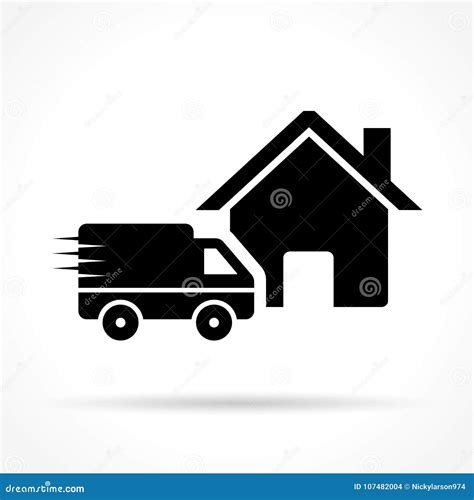 Home Delivery Icon on White Background Stock Vector - Illustration of sale, deliver: 107482004