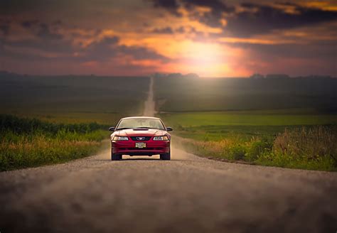 Wallpaper : sunset, car, vehicle, road, sunrise, evening, morning ...