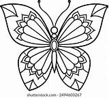 Butterfly Coloring Page Kids Friendly Simple Stock Vector Royalty Free  sketch template