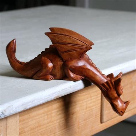 Large Wooden Dragoncarved to High Quality and Then Finished - Etsy | Carved wooden animals ...