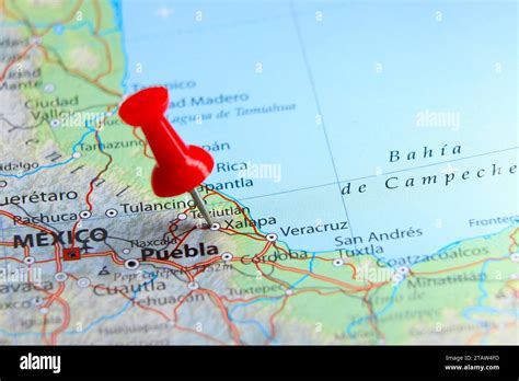 Xalapa, Mexico pin on map Stock Photo - Alamy