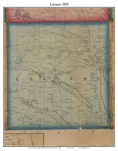 Lebanon, New York 1859 Old Town Map Custom Print - Madison Co. - OLD MAPS