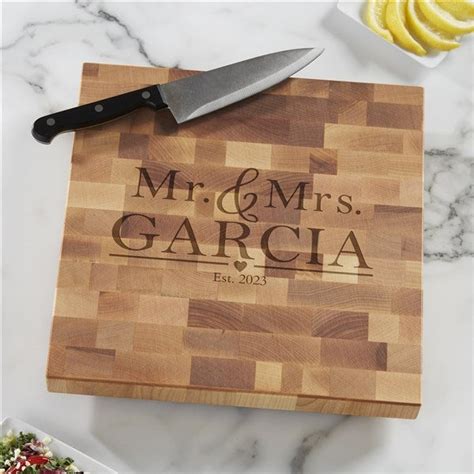 Personalized Butcher Block Cutting Board - Wedding Gift