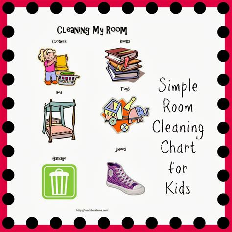 Picture Room Cleaning Chart for Young Kids | Cleaning chart, Toddler preschool, Chores for kids