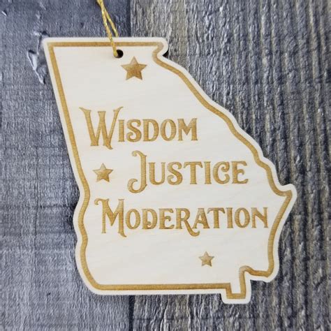 Georgia Ornament - GA State Shape with State Motto - Handmade Wood Orn – Happy Wood Products