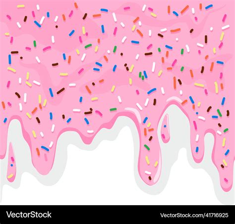 Colorful sprinkles on pink cake background Vector Image