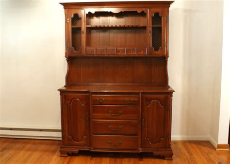 Vintage Tell City Solid Cherry Buffet with Hutch | EBTH