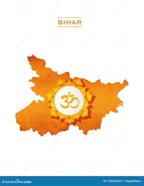 BIHAR STATE MAP OM SYMBOL HINDU Stock Illustration - Illustration of ...