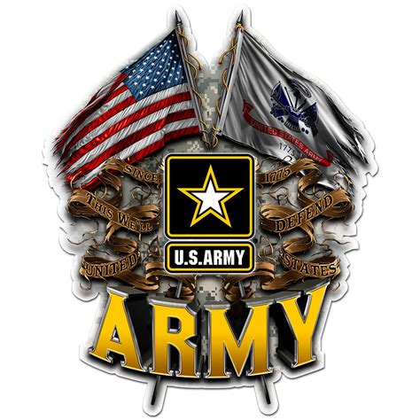 ARMY DOUBLE FLAG US ARMY DECAL | North Bay Listings