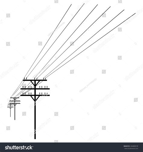 Vector Black Silhouette Power Line Stock Vector (Royalty Free) 284880578 | Shutterstock