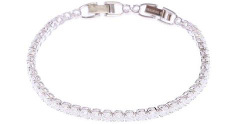 Swarovski Logo Detailed Bracelet in White | Lyst