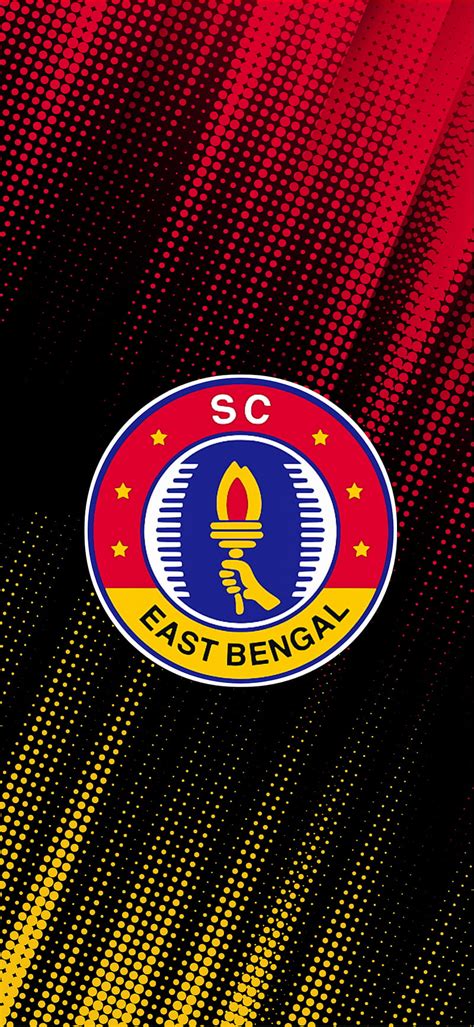 East Bengal FC, golden logo, ISL, red metal background, football ...