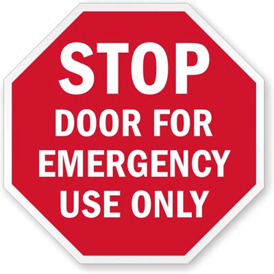 Door For Emergency Use Only Sign, SKU: K-7047