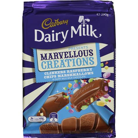 Cadbury Dairy Milk Marvellous Creations Clinker Raspberry 290g Block | Woolworths