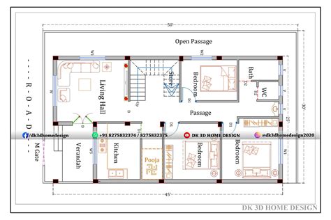 25*45 house plan is best 3bhk west facing house plan made as per vastu shastra in 1125 sq ft ...