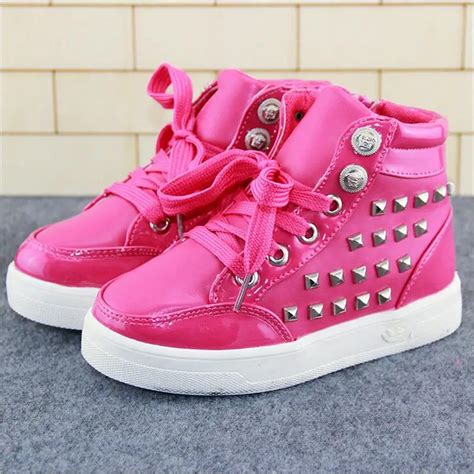 autumn children shoes girls shoes fashion rivet casual kids shoes breathable pu leather shoes ...