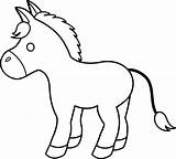 Cute Donkey Coloring Page Sketch sketch template
