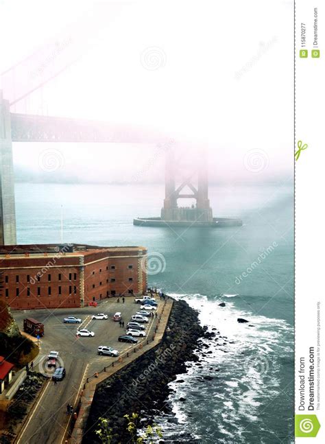 The Golden Gate Bridge in a Foggy Day Stock Image - Image of outline, coast: 115870277