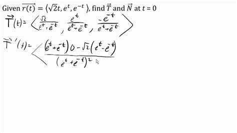 Finding the unit tangent and normal vectors - YouTube