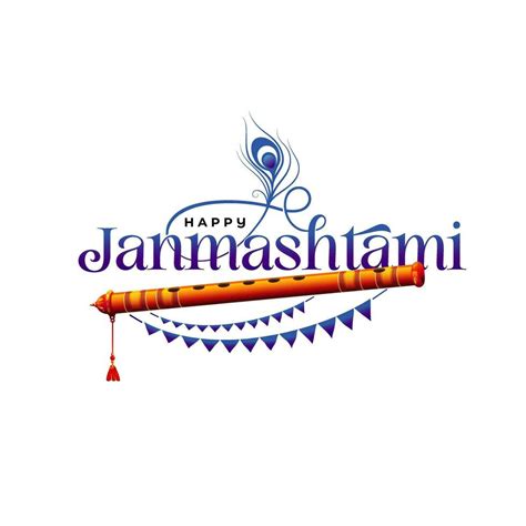 Happy Janmashtami Typographic Design Template Vector Illustration ...