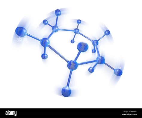 Molecular vibration, conceptual computer artwork.Atoms are shown as ...