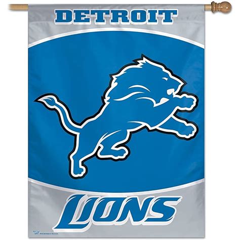 Detroit Lions Logo Vertical Flag - Vintage Detroit Collection