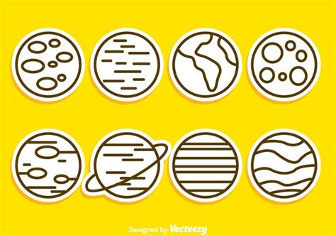 Planet Outline Icons 96087 Vector Art at Vecteezy