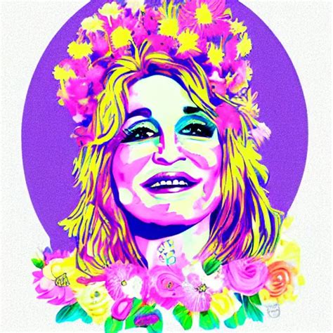 flower child, Dolly Parton, graphic design, pastels | Stable Diffusion ...